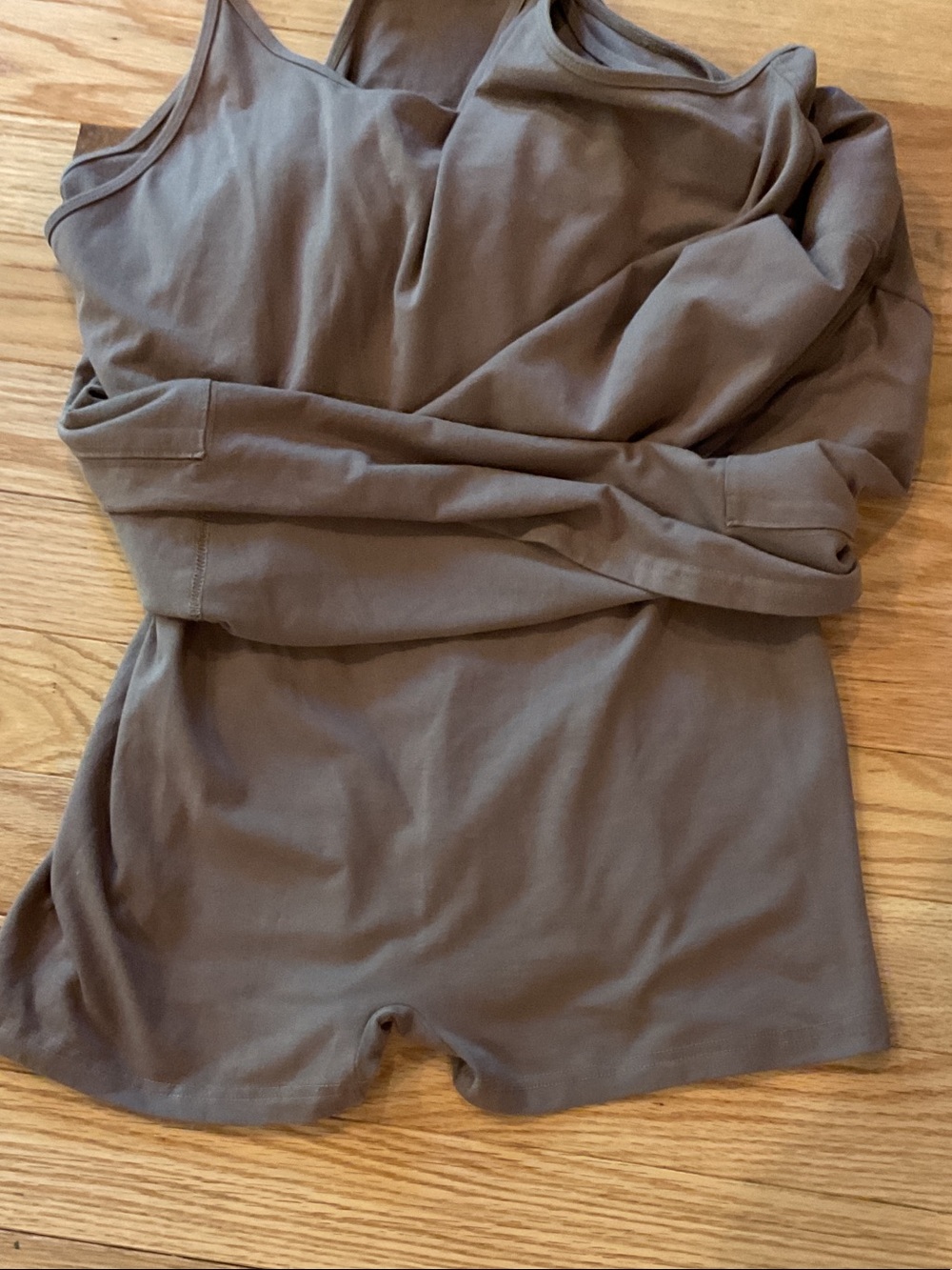 Casual V-Neck Pocket Tank Dress SKORT Taupe XL sporty EUC pockets stretchy - Picture 8 of 9